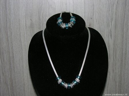 Set armband &amp; ketting Pandora, licht bruin