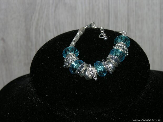 Set armband & ketting Pandora, licht bruin