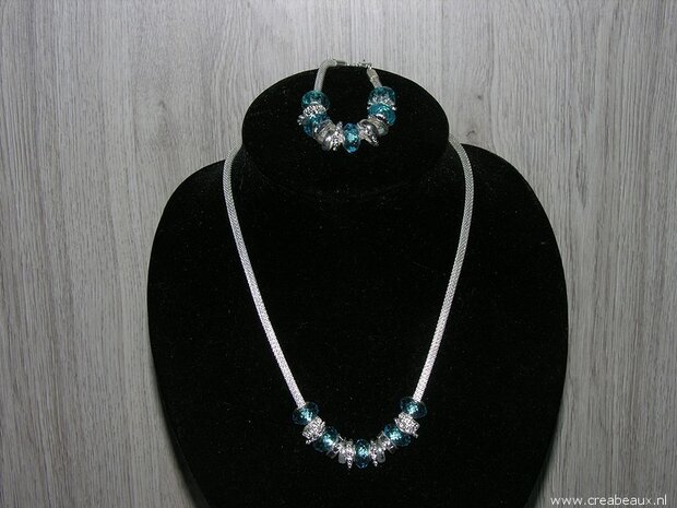Set armband & ketting Pandora, licht bruin
